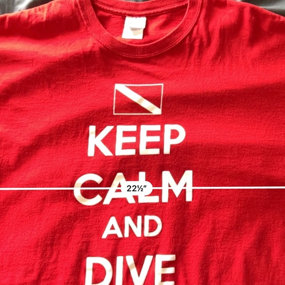 XL Men’s red “Keep Calm and Dive” short sleeve tshirt - Picture 4 of 5